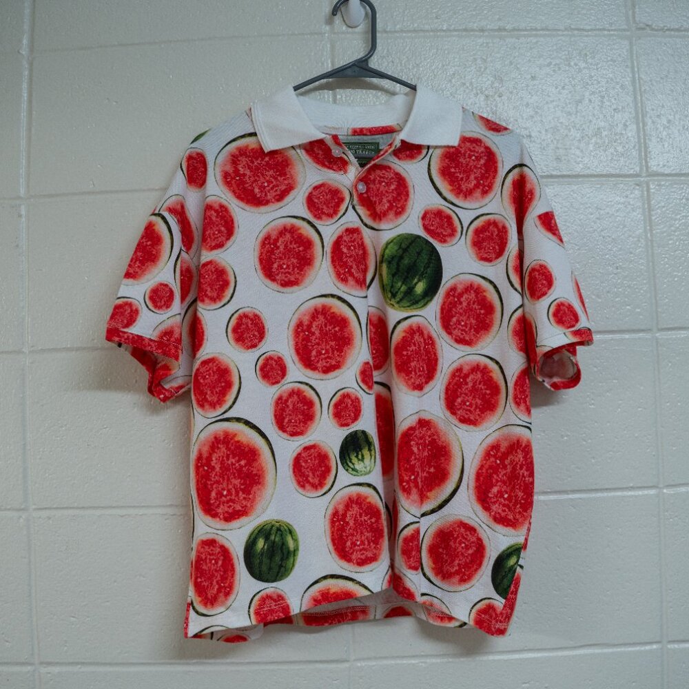 Authentic Denim Tears Watermelon Polo Shirt Size S  Multicolor Made in USA